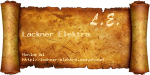 Lackner Elektra névjegykártya